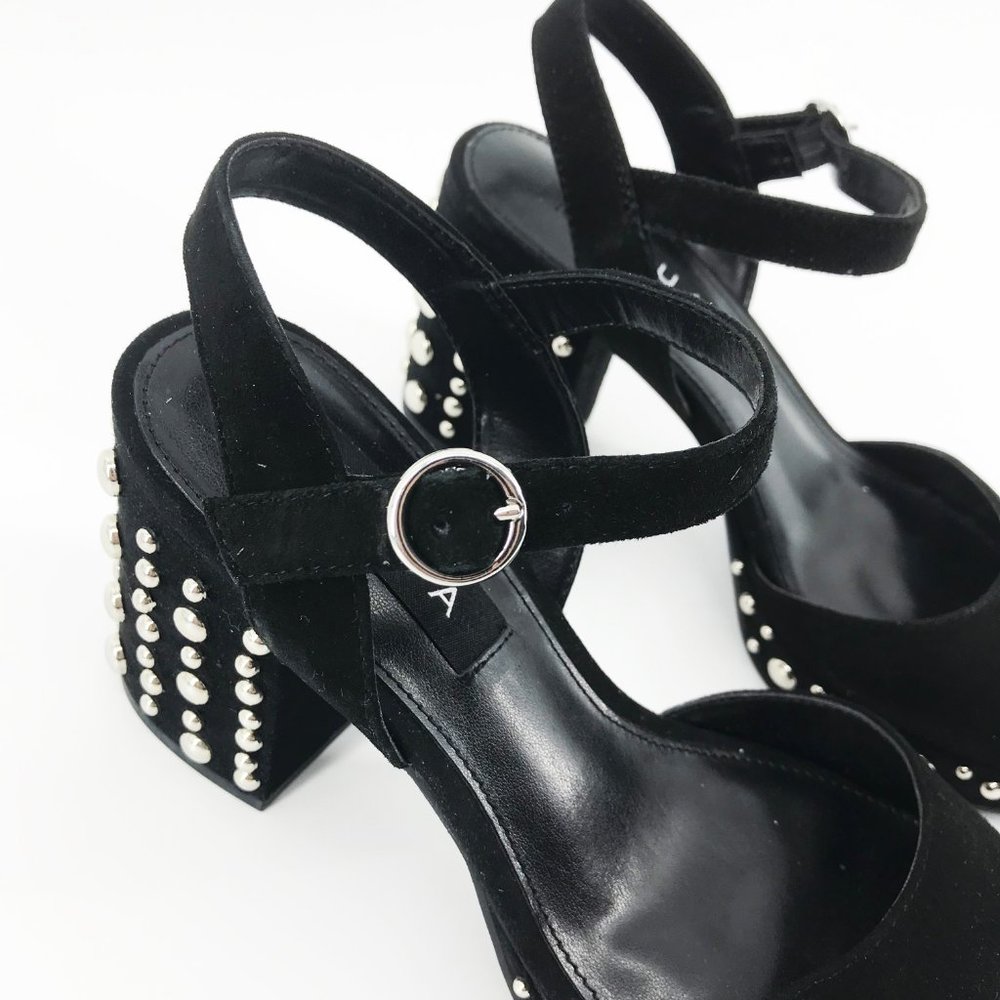 ❌SOLD❌NEW🌸AQUA Bells Studded Suede Ankle Strap Sandals - Picture 10 of 11